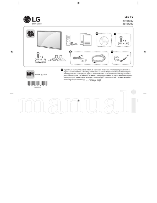 LG 28TK420V *MFL70459703* 24TK420V (31 pages) TV Operating Manual