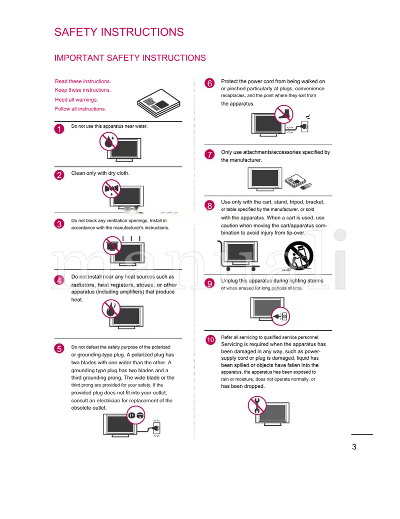 LG 820-40 (142 pages) TV Operating Manual