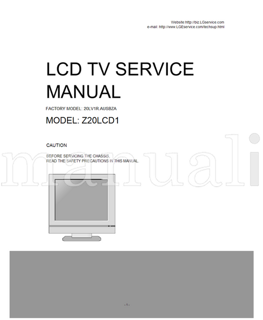 LG Z20LCD1 (55 pages) TV Service Manual