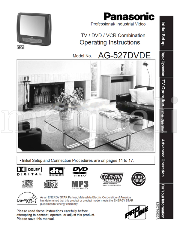 Panasonic AG-527DVDE (68 pages) TV Operating Manual