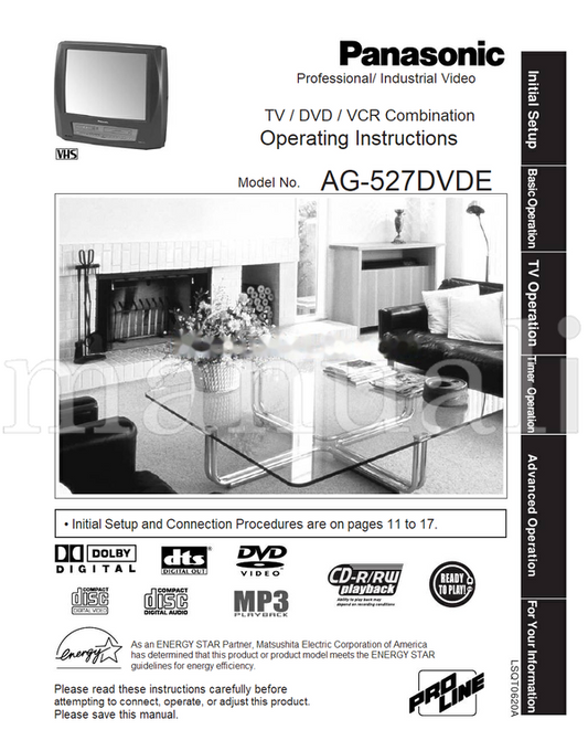Panasonic AG-527DVDE (68 pages) TV Operating Manual
