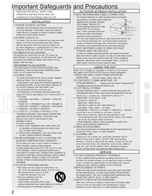 Panasonic AG-527DVDE (68 pages) TV Operating Manual