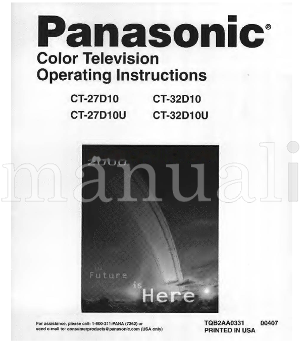 Panasonic 1-800-211 TQB2AA0331 0040T (36 pages) TV Operating Manual