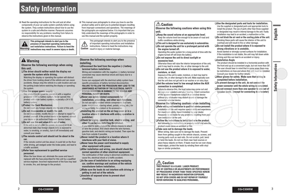 Panasonic CQ-C3305W (29 pages) TV Operating Manual