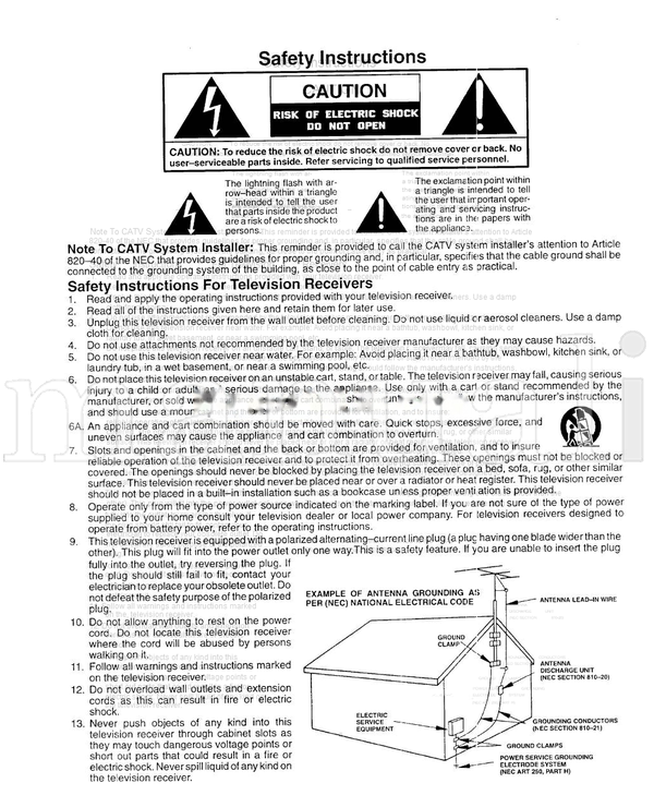 Panasonic TQB2A0817 (16 pages) TV Operating Manual