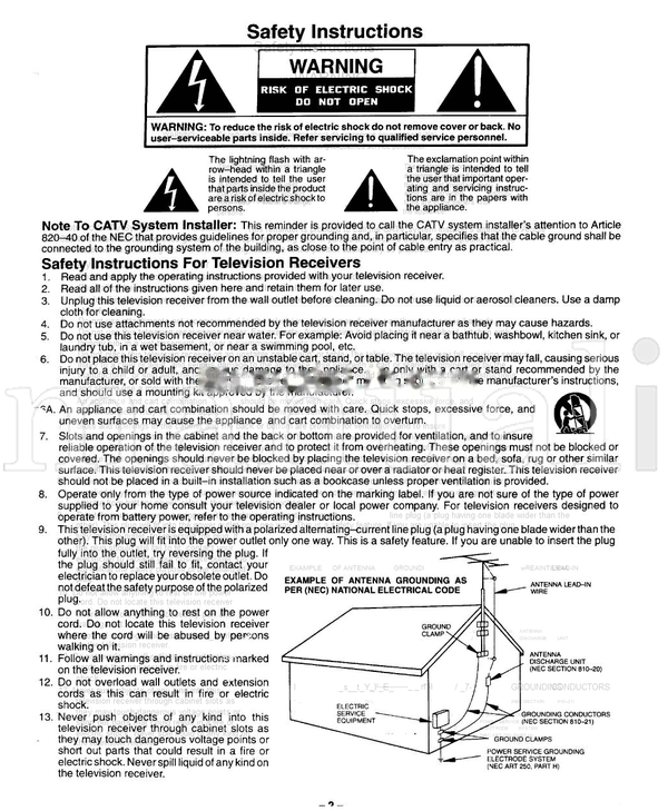 Panasonic 0oooo TQB2AO919 (32 pages) TV Operating Manual