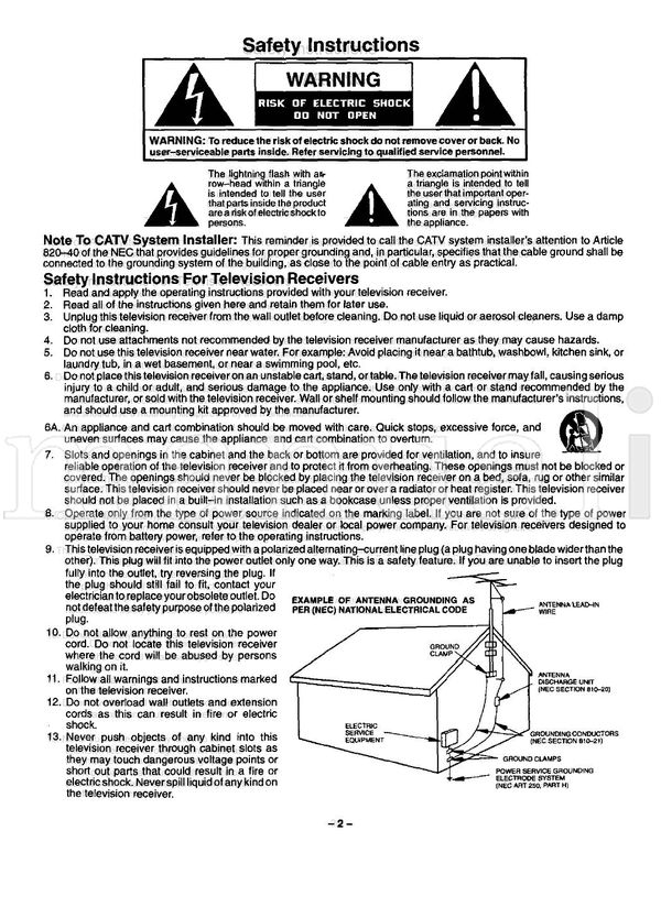 Panasonic CT-20G CT-2010S CT-2011S CT-2012S (24 pages) TV Operating Manual