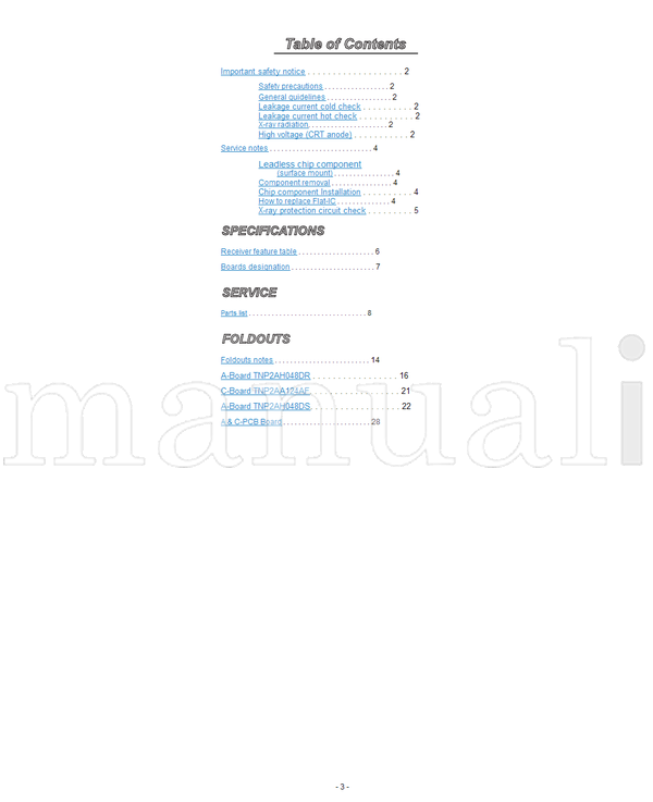 Panasonic NA7DM MTNC020515A1 MTNC010305C1 CT-20G7DF-1 CT-20D12DF-1 (30 pages) TV Service Manual