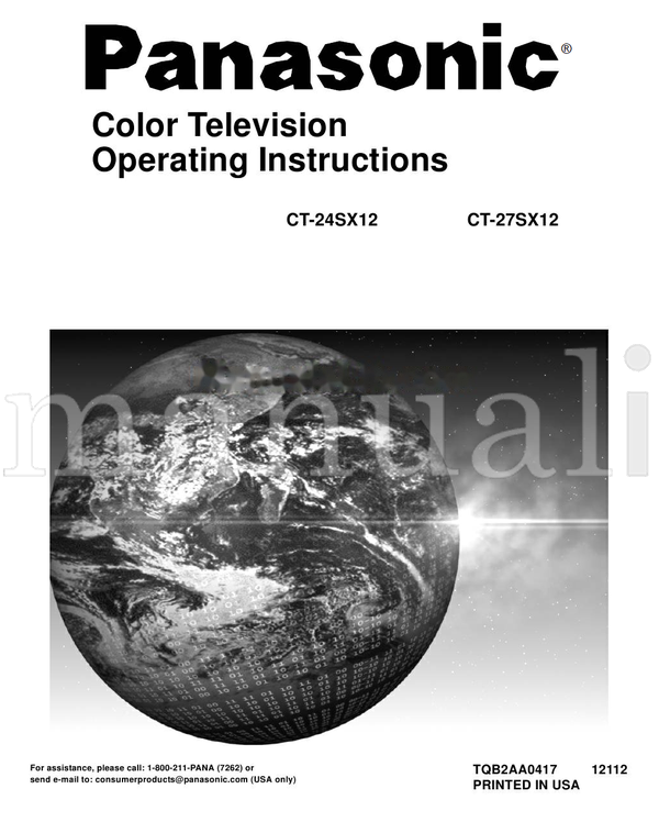 Panasonic CT24SX12 (72 pages) TV Operating Manual
