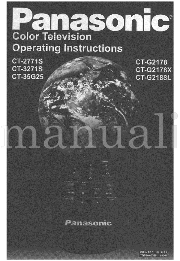 Panasonic CT-2771S CT-3271S CT-35G25 CT-G2178X CT-G2188L TOBZAAIS29 (32 pages) TV Operating Manual