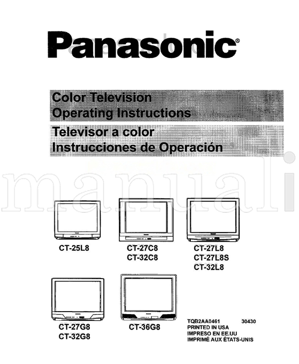 Panasonic CT-27C8 CT-32C8 CT-27L8 CT-27L8S CT-32L8 CT-27G8 CT-32G8 (45 pages) TV Operating Manual