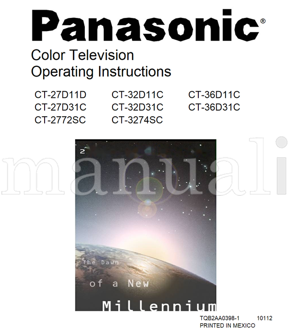Panasonic CT-27D11D CT-27D31C CT-2772SC CT-32D11C CT-32D31C CT-3274SC (50 pages) TV Operating Manual