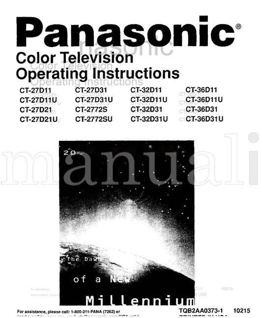 Panasonic CT-27D11 CT-27D21 CT-27D31 CT-2772S CT-2772SU CT-32D11 (25 pages) TV Operating Manual