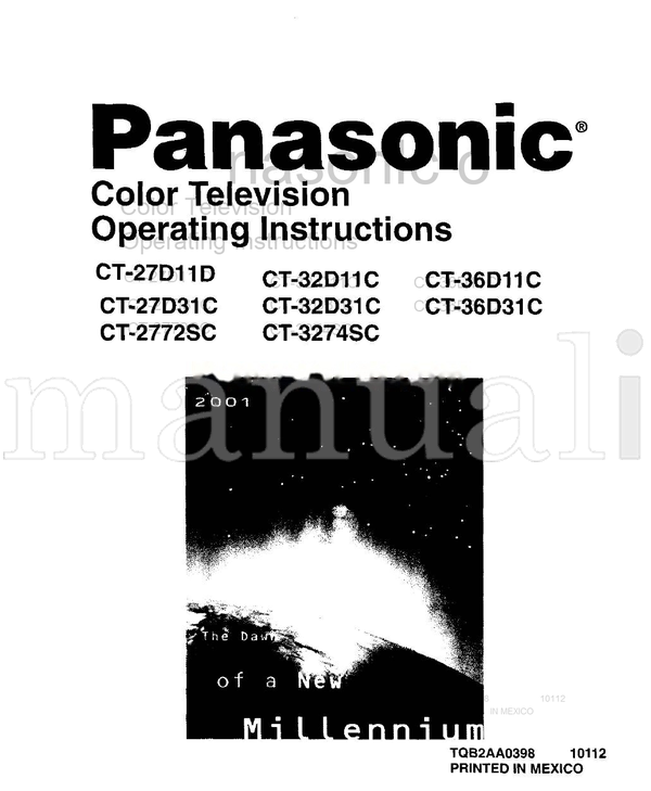 Panasonic CT-27D11 CT-27D31C CT-2772SC CT-32D31C CT-3274SC CT-36D11C (25 pages) TV Operating Manual