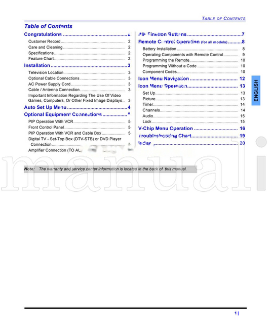 Panasonic CT27E33 (81 pages) TV Operating Manual