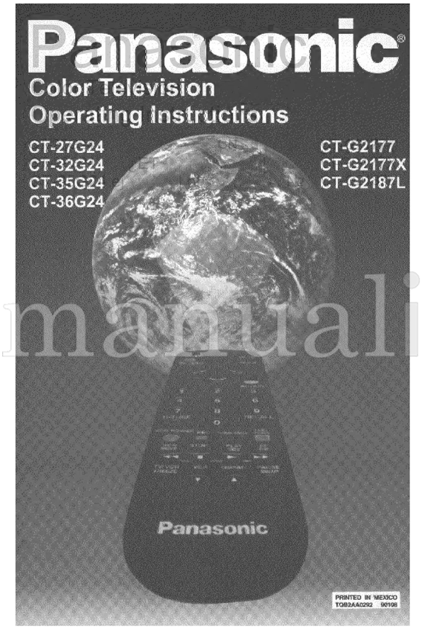 Panasonic CT-27G24 CT-32G24 Cl-G2177X CT-35G24 CT-G2187L CT-G2177 (32 pages) TV Operating Manual