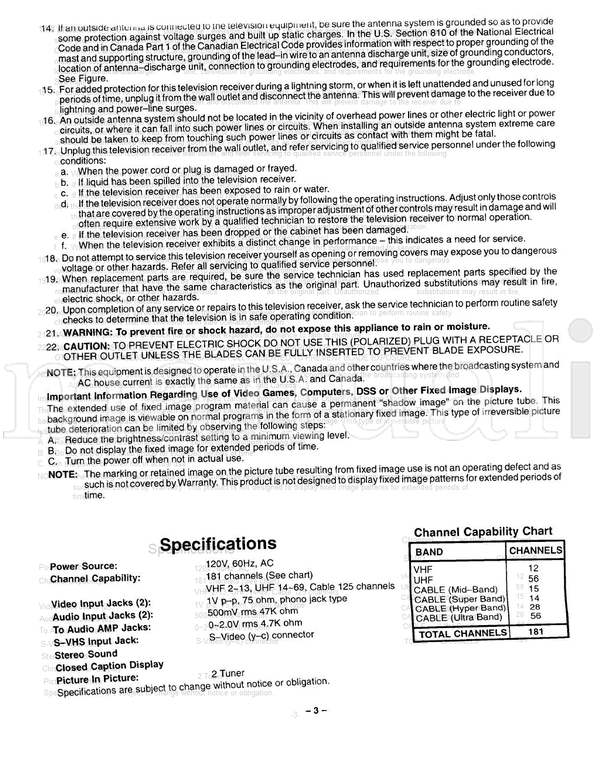 Panasonic CT-27G32 CT-27G32U CT-32G32 CT-32G32U CT-36G32 CT-36G32U (32 pages) TV Operating Manual