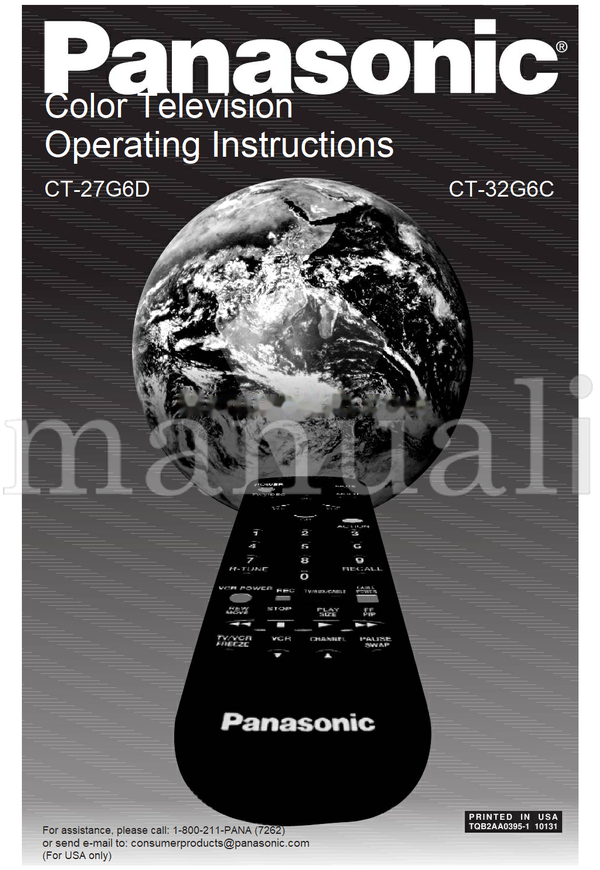 Panasonic CT-27G6D CT-32G6C (32 pages) TV Operating Manual