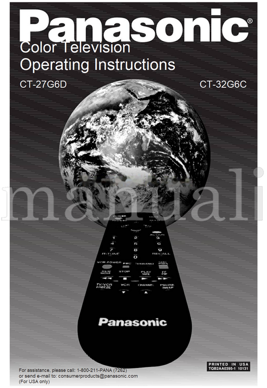 Panasonic CT-27G6D CT-32G6C (32 pages) TV Operating Manual