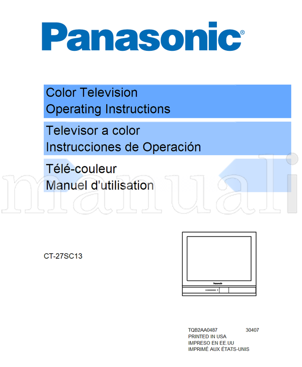 Panasonic CT-27SC13 TQB2AA0487 30407 (64 pages) TV Operating Manual