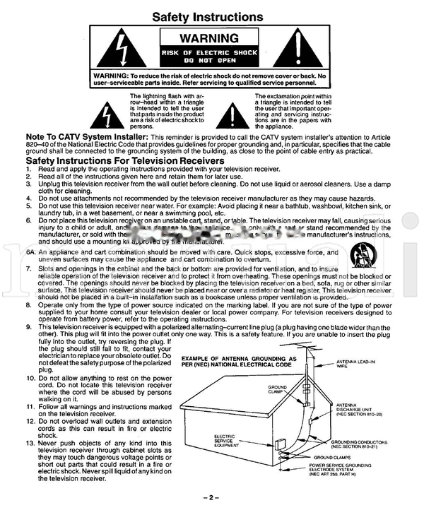 Panasonic CT27SF14 (28 pages) TV Operating Manual