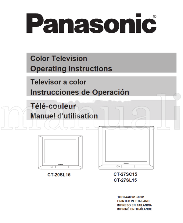 Panasonic CT-20SL15 CT-27SC15 CT-27SL15 TQB2AA0561 50301 (68 pages) TV Operating Manual