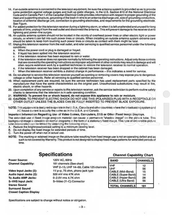 Panasonic CT-31SF14 TOe2AA0155 (36 pages) TV Operating Manual