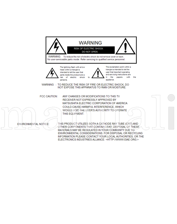 Panasonic CT-27D12D CT-27D12SD CT-32D12D CT-36D12D TQB2AA0384-2 22603 (72 pages) TV Operating Manual