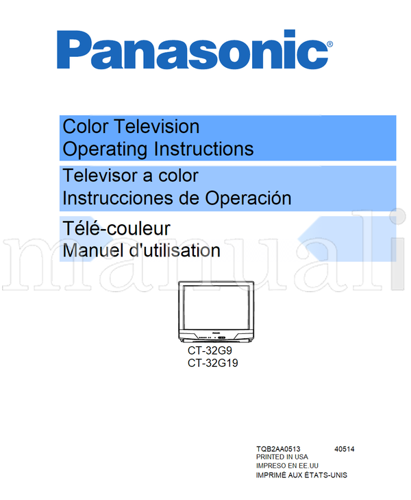 Panasonic CT-32G9 CT-32G19 TQB2AA0513 40514 (64 pages) TV Operating Manual