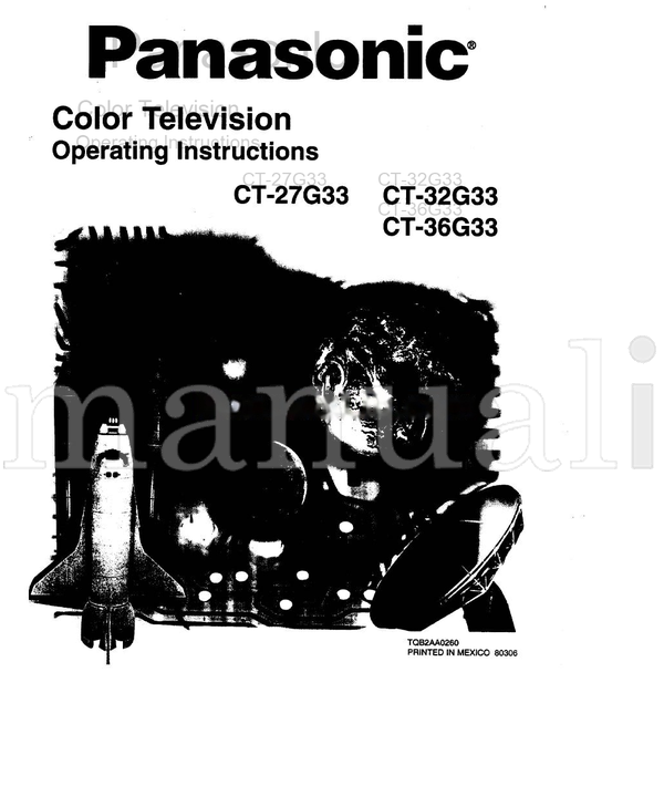 Panasonic CT-27G33 CT-32G33 CT-36G33 TQB2AA0260 80306 (17 pages) TV Operating Manual
