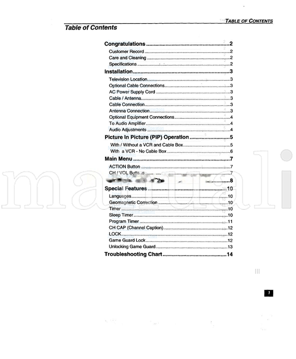 Panasonic CT-27G33 CT-32G33 CT-36G33 TQB2AA0260 80306 (17 pages) TV Operating Manual