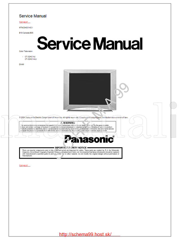 Panasonic MTNC040314C1 CanadaB05 CT-32HC14J CT-32HC14UJ (47 pages) TV Service Manual