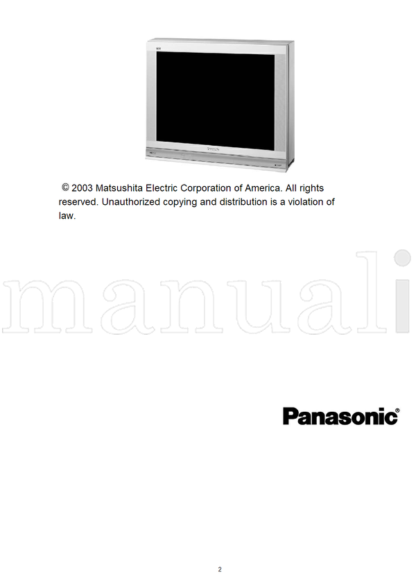 Panasonic MTNC030621A1 CanadaB05 CT-32HC43G CT-32HC43UG CT-36HC43G (190 pages) TV Service Manual