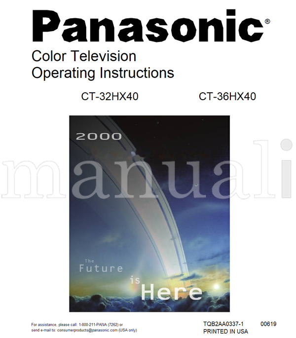 Panasonic CT-32HX40 CT-36HX40 TQB2AA0337-1 00619 (54 pages) TV Operating Manual