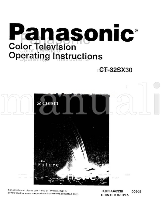 Panasonic CT-32SX30 211-PANA TQB2AA0338 00905 (27 pages) TV Operating Manual