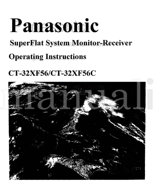 Panasonic CT-32XF56 CT-32XF56C (26 pages) TV Operating Manual
