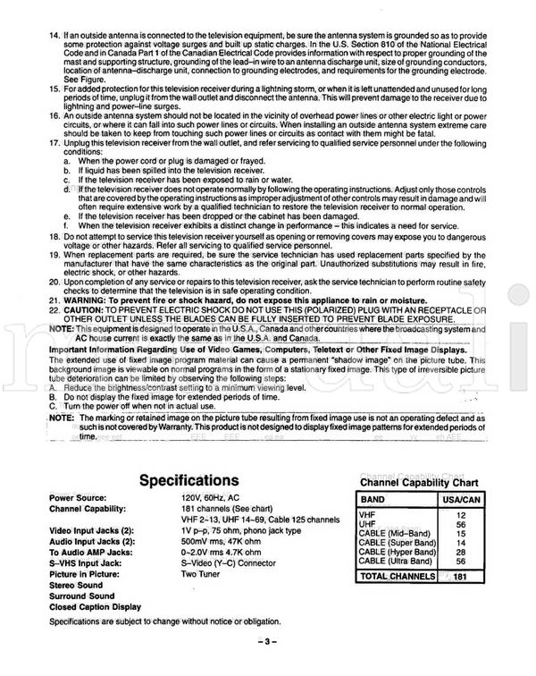 Panasonic CT-35G31 TQB2AA0073 (36 pages) TV Operating Manual