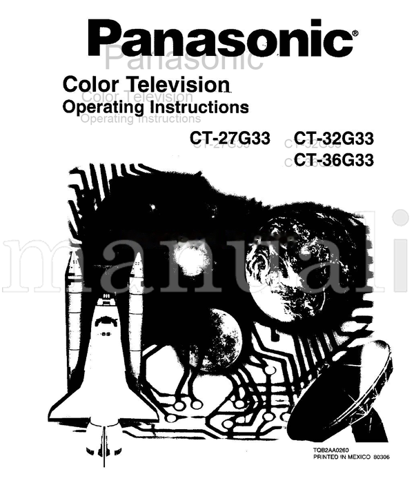 Panasonic CT-27G33 CT-32G33 CT-36G33 TQB2AA0260 80306 (18 pages) TV Operating Manual