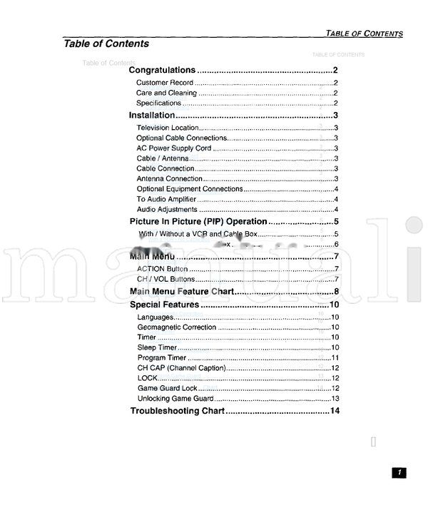 Panasonic CT-27G33 CT-32G33 CT-36G33 TQB2AA0260 80306 (18 pages) TV Operating Manual