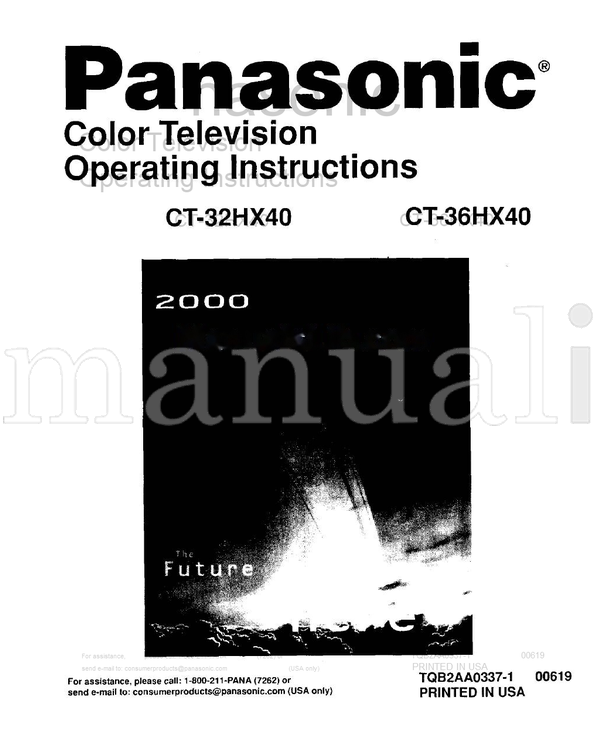 Panasonic CT-32HX40 CT-36HX40 TQB2AA0337-1 00619 (27 pages) TV Operating Manual