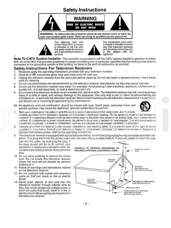Panasonic CT-36SF24 TQB2AA0203 (36 pages) TV Operating Manual