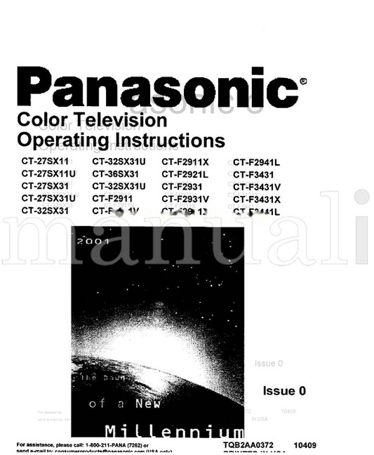 Panasonic CT-27SX11 CT-27SX11U CT-27SX31 CT-32SX31 CT-32SX31U (29 pages) TV Operating Manual