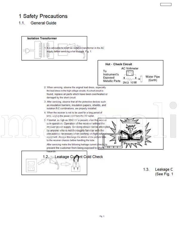Panasonic 110-120 CT-F2936LC MTV0601435CE A68LZU185X-E (32 pages) TV Service Manual