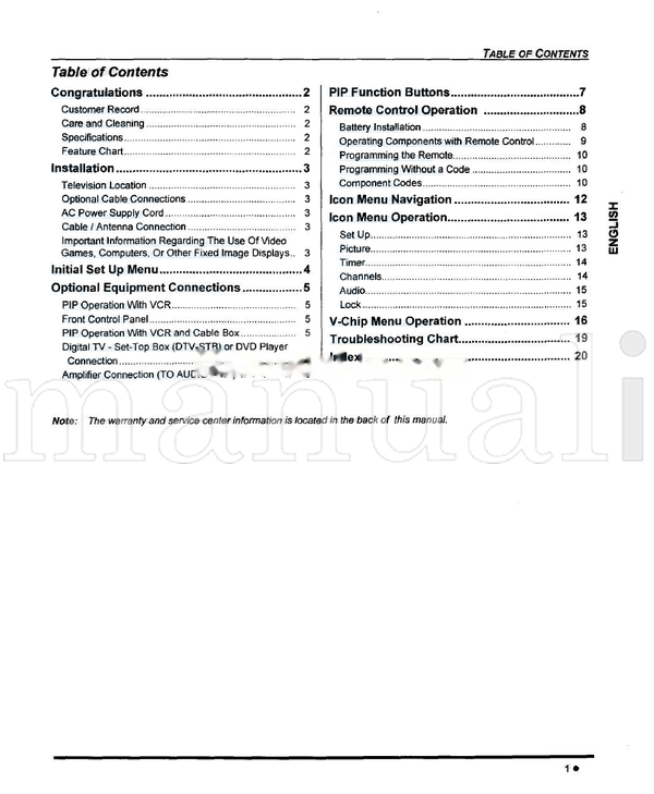 Panasonic CT-27SL33 CT-F2943 CT-F2943L CT-F2943X 80 pages TV Operating Manual
