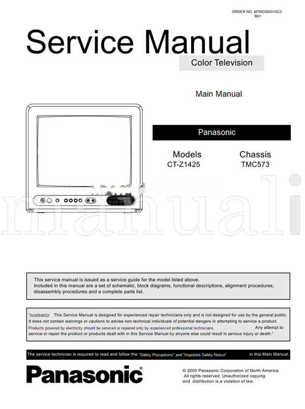 Panasonic CTZ1425 (33 pages) TV Service Manual