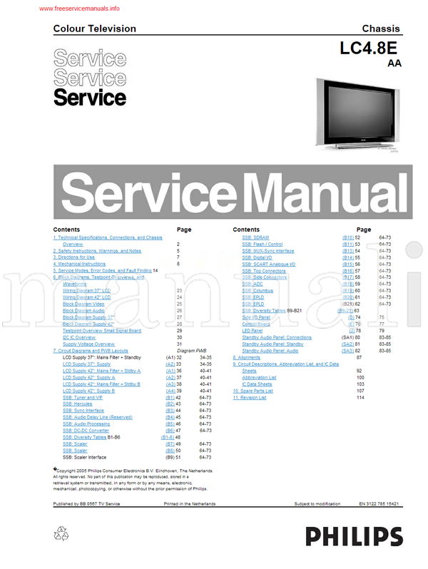 Panasonic B9-B21 220705 15421 (114 pages) TV Service Manual