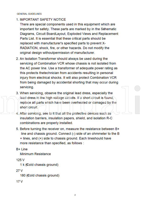 Panasonic MKE0003103C1 PV-C2780 PV-C2780-K (185 pages) TV Service Manual