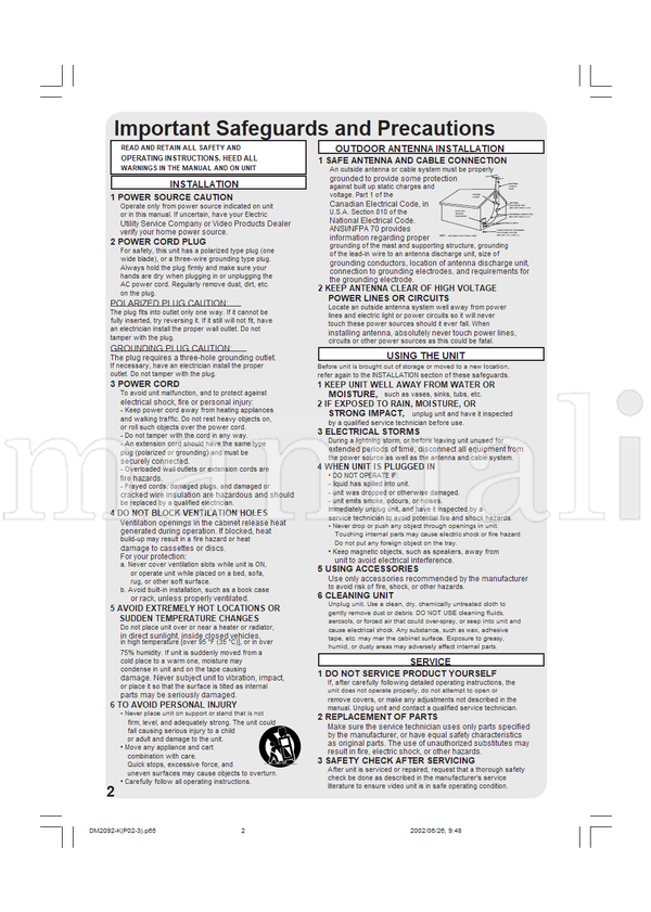 Panasonic PV-DM2092-K (72 pages) TV Operating Manual