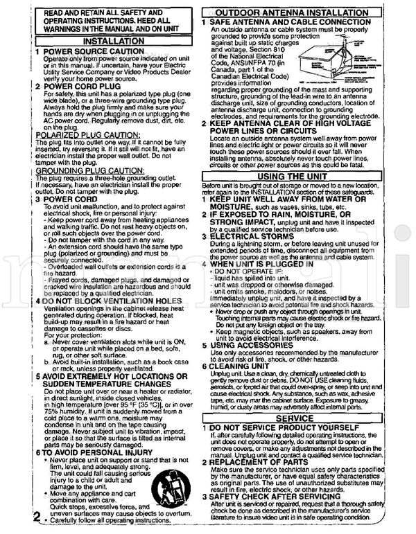 Panasonic Omnivision PVDM2791 (80 pages) TV Operating Manual