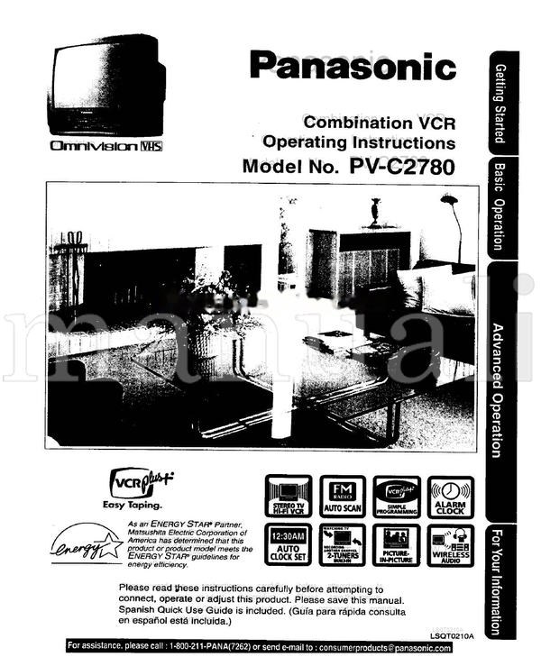 Panasonic PV-C2780 LSQT0210A (57 pages) TV Operating Manual